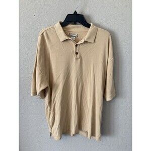 Tommy Bahama Shirt Mens Size XL Golden Yellow Silk Blend Short Sleeve Polo